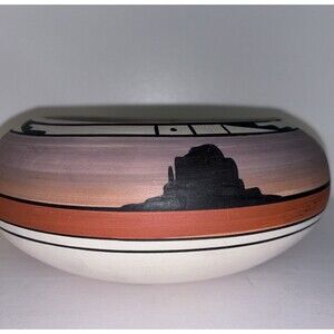 Navajo Naatsiilid Pottery Bowl Signed i Jones